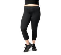 Merry Style Legging 3/4 Capri Femme Grande Taille en Coton Leggings de Sport MS10-455 (Noir, 7XL)