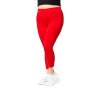 Merry Style Legging 3/4 Capri Femme Grande Taille en Viscose MS10-449 (Rouge, 5XL)