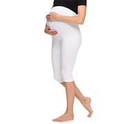 Merry Style Legging 3/4 Grossesse Maternité Tenue Sport Femme MS10-298 (Blanc, XXL)