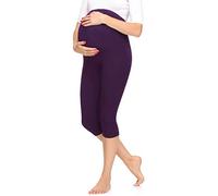 Merry Style Legging 3/4 Grossesse Maternité Tenue Sport Femme MS10-298 (Prune, 3XL)