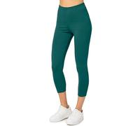 Merry Style Legging coton femme Confortable Souple Extensible 3/4 Legging femme court Tous les jours ou détente à la maison Vêtements pour femmes MS10-199 (Vert Émeraude, L)