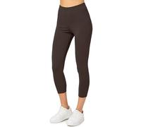 Merry Style Legging Coton Femme Confortable Souple Extensible 3/4 Legging Femme Court Tous Les Jours ou détente à la Maison Vêtements pour Femmes MS10-199 (Brun,3XL)