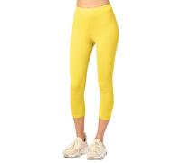 Merry Style Legging coton femme Confortable Souple Extensible 3/4 Legging femme court Tous les jours ou détente à la maison Vêtements pour femmes MS10-199 (Jaune, 3XL)