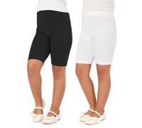 Merry Style Legging Court Sport Pantacourt Short Culotte Yoga Pants Vêtement Tenue Sport Fille MS10-132(Noir/Blanc(2Pack), 140 cm)
