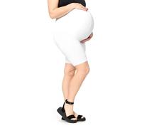 Merry Style Legging Courts de Maternité Femme Grande Taille en Viscose MS10-462 (Blanc, 7XL)