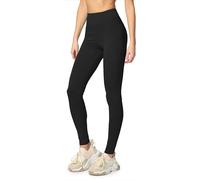 Merry Style Legging Femme Confortables et Extensibles Legging Sport Femme Coton Naturel Respirant Parfait pour Yoga Pilates Fitness Tenue de Sport MS10-198 (Noir, M)