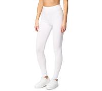 Merry Style Legging Femme Confortables et Extensibles Legging Sport Femme Coton Naturel Respirant Parfait pour Yoga Pilates Fitness Tenue de Sport MS10-198 (Blanc, 3XL)