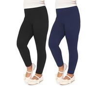 Merry Style Legging Long Sport Pantalon Yoga Pants Vêtement Tenue Sport Fille MS10-130(Noir/Bleu Marine(2Pack), 158 cm)