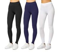 Merry Style Legging Long Tenue Sport Femme MS10-143 Lot de 3 (Noir/Marine/Blanc,XL)