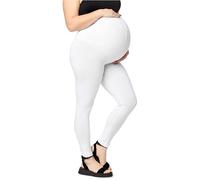 Merry Style Legging Longs de Maternité Femme Grande Taille en Viscose MS10-460 (Blanc, 3XL)