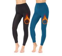 Merry Style Legging Thermique Femme Doublé Legging Polaire Hiver Chaud, Pantalon Thermique, Vetement Femme Hiver MS-ATX-441 (Lot de 2 Noir/Marine, XL-XXL)