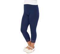 Merry Style Leggings 3/4 pour Filles en Viscose avec Dentelle, Confortables Shorts Filles MS10-293 (Bleu Marine,152 cm)
