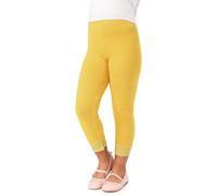 Merry Style Leggings 3/4 pour Filles en Viscose avec Dentelle, Confortables Shorts Filles MS10-293 (Jaune,152 cm)