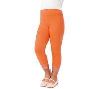 Merry Style Leggings 3/4 pour Filles en Viscose avec Dentelle, Confortables Shorts Filles MS10-293 (Orange,140 cm)