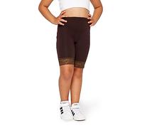 Merry Style Leggings Enfants Filles Courts Sportifs des Leggings en Viscose avec de la Dentelle MS10-434 (Marron, 110)