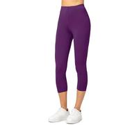 Merry Style Leggings Femme 3/4 Confortable Viscose Pantacourt Femme Tenue Sport Femme Short Cycliste MS10-144 (Prune, L)