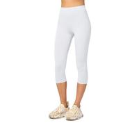 Merry Style Leggings Femme 3/4 Confortable Viscose Pantacourt Femme Tenue Sport Femme Short Cycliste MS10-144 (Blanc, XXL)