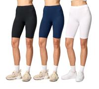 Merry Style Leggings Femme Court Tenue Sport Short MS10-145 (Noir/Marine/Blanc, L)