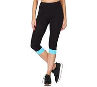 Merry Style Leggings Femme MS10-379 (Noir/Turquoise, L)