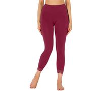 Merry Style Leggings pour femmes 7/8 Confortables avec dentelle en viscose MS10-342 (Bordeaux,S)