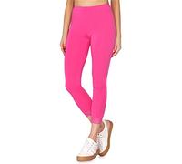 Merry Style Leggings pour femmes 7/8 Confortables avec dentelle en viscose MS10-342 (Rose,M)