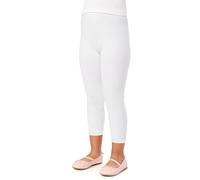 Merry Style Leggings pour filles 3/4 Confortables et doux shorts de cycliste pour enfants leggings capri à la mode pour l'été MS10-131 (Blanc 134 cm)