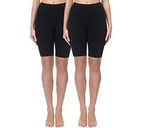 Merry Style Leggings Shorts Femme Coton Confortables - Shorts Cyclisme Femme, Parfaits pour Sport et Quotidien MS10-200 (Noir/Noir(2Pack), 4XL)