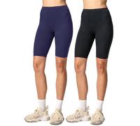 Merry Style Lot de 2 Leggings Femme Court Tenue Sport Short MS10-145 (Noir/Bleu Marine, L)