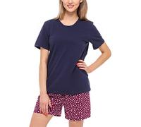 Merry Style Pyjama Ensemble Haut et Bas Femme MS10-177 (Navy Bleu/Bordeaux/Étoiles S)