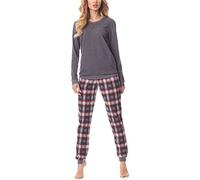 Merry Style Pyjama Ensemble Haut et Bas Vêtement d'Intérieur Femme MS10-168(Gris Bordeaux, 6XL)