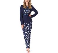 Merry Style Pyjama Ensemble Haut et Bas Vêtement d'Intérieur Femme MS10-169 (Bleu Foncé Ours, L)