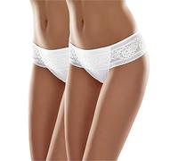 Merry Style String Culotte Slip sous-vêtement Femme MSGAB161 ((2Pack) Blanc, 40 (Taille du producteur: M))