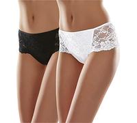 Merry Style String Culotte Slip sous-vêtement Femme MSGAB39 ((2Pack) Noir/Blanc, 40 (Taille du producteur: M))