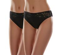 Merry Style String Culotte Slip sous-vêtement Femme MSGAB45 (Noir (2Pack), 42 (Taille du producteur: L))