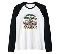 Merry Trashmas Shirt Funny Ratons laveurs Christmas Carol Parade Manche Raglan