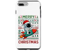 Merry Ugly Christmas Funny Santa Astronaut Riding Rocket Coque pour iPhone 7 Plus/8 Plus