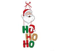 Merry Welcomes Cintre de Noël amusant sur un côté avec des figurines emblématiques comme le Père Noël et les nains pour une touche festive (D)