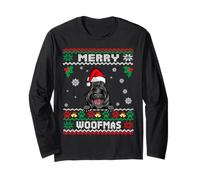 Merry Woofmas Scottish Terrier Dog Christmas Ugly Xmas Manche Longue