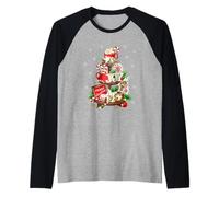 Merry Xmas Decor with Cute Snowflake Pattern for Christmas Manche Raglan