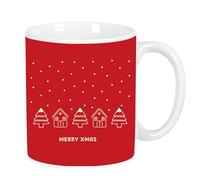 Merry Xmas Houses - Grande Tasse en céramique, Solide, légère, Durable, de Haute qualité, 350 ML, 8 x 9,5 cm