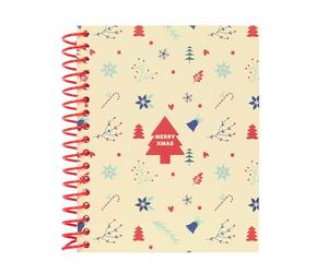 Merry Xmas Icons - Cahier A6 120 Feuilles, Couverture Rigide, idéal pour Les Enfants de Tous âges, Confortable et Polyvalent, qualité et résistance, 11,8 x 14,6 cm