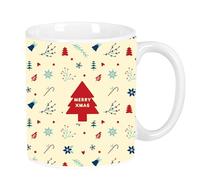 Merry Xmas Icons - Grande Tasse en céramique, Solide, légère, Durable, de Haute qualité, 350 ML, 8 x 9,5 cm