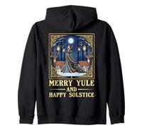 Merry Yule and Happy Solstice Deer Christmas Gothic Païen Sweat à Capuche