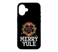 Merry Yule - Winter Solstice - Holly Pentagram - Gift Coque pour iPhone 16