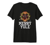 Merry Yule - Winter Solstice - Holly Pentagram - Gift T-Shirt Haut de Gamme