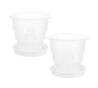 MERRYHAPY 1 Lot de Pots à orchidées avec Trous : Pots à orchidées Transparents de 10 cm de diamètre intérieur - jardinière en Plastique - jardinières à Fentes pour Plantes d'intérieur