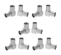 MERRYHAPY 10 Pièces Kit Adaptateurs Coaxiaux à Angle Droit pour Antenne Tv Connecteurs Mâle-femelle Extension Câble Tv Compatible Box et Home Cinéma
