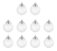 MERRYHAPY 10 pièces Set de Mini Boules Verre Transparentes avec Suspension Argentée Ornements Remplissables pour Bijoux DIY Charms de Noël pour Création de Bijoux Personnalisés