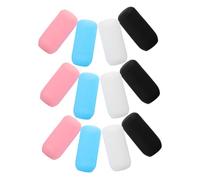MERRYHAPY 12 pièces Housses Élastiques Silicone pour Bouteilles de Lotion de Voyage Protège-contenants Anti-fuite Multifonctions pour Flacons de Shampooing et Lotion Noir Blanc Bleu Rose