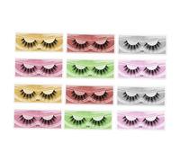 MERRYHAPY 12paires Faux Colorés Kit De Artificiels Avec Outil De Greffage Pour Regard Éblouissant Et Confortable